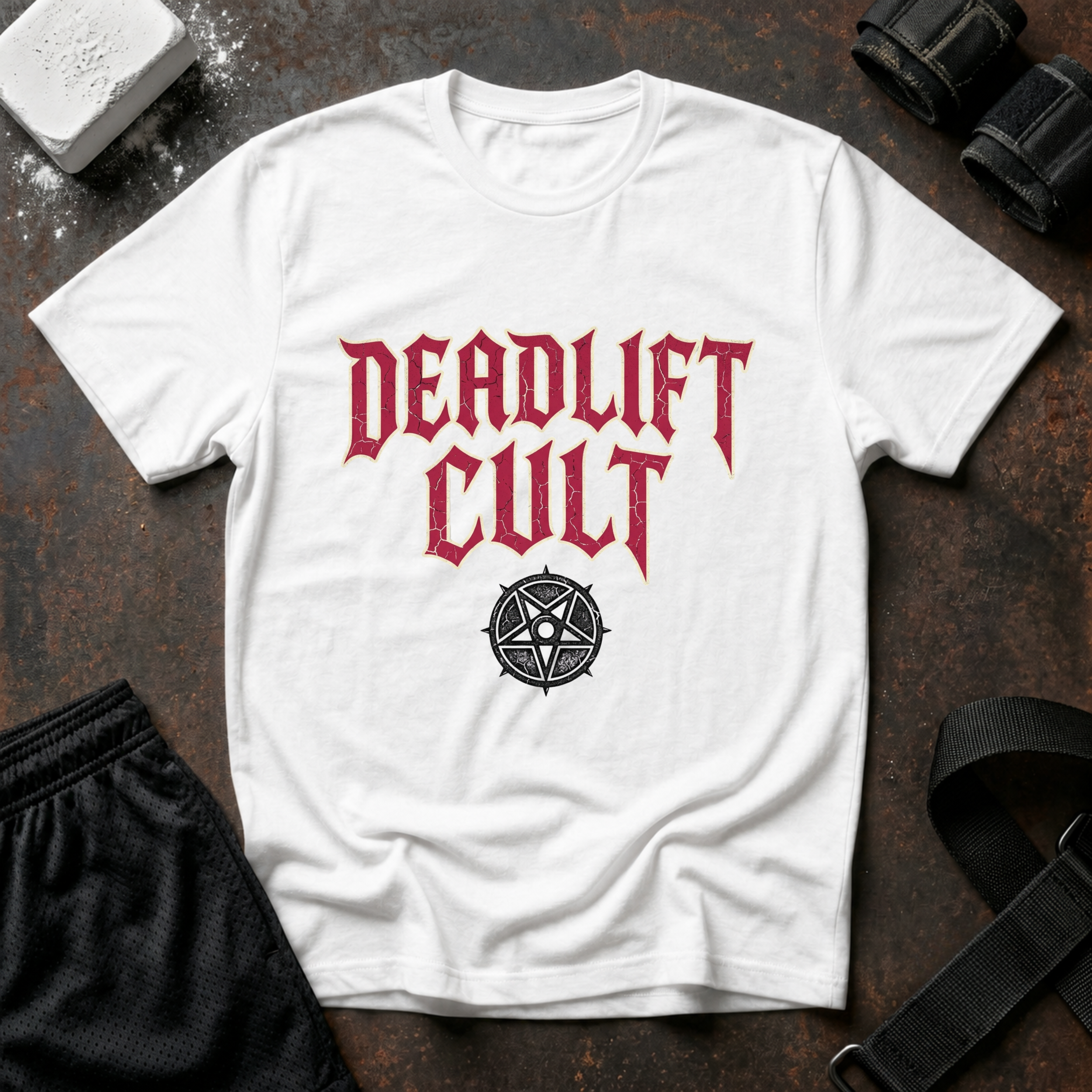Deadlift Cult T-Shirt - Heavy Lifting Gym Tee with Gothic Logo